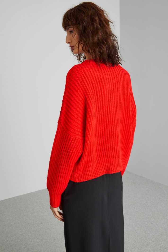 Rib-knit pure wool sweater Intrend - 2