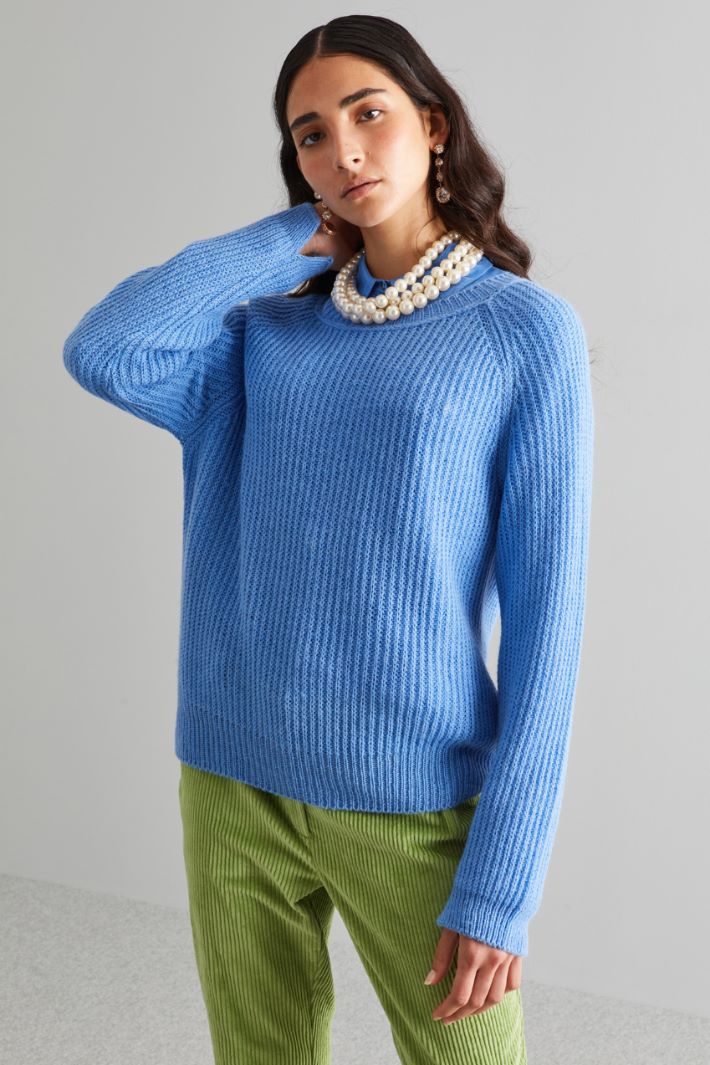 Rib-knit alpaca sweater  Intrend - 3