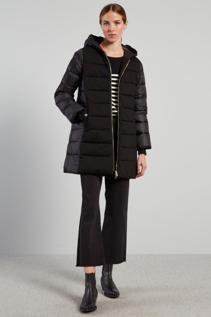 Padded coat with jersey panels Intrend