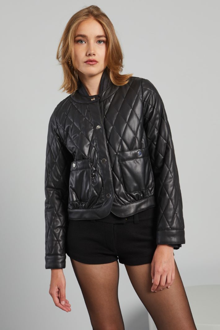 Padded faux leather jacket Intrend - 3