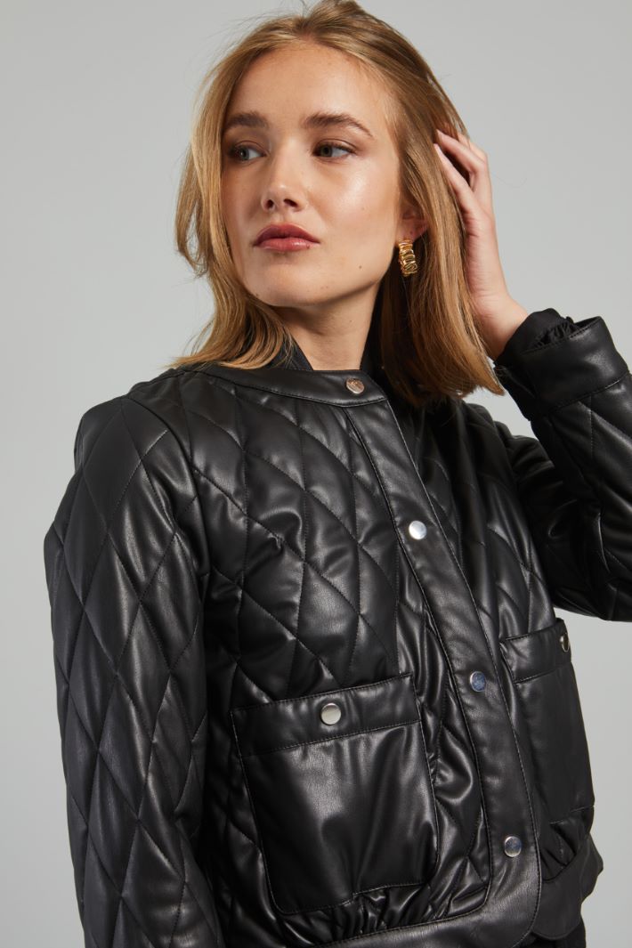 Padded faux leather jacket Intrend - 4