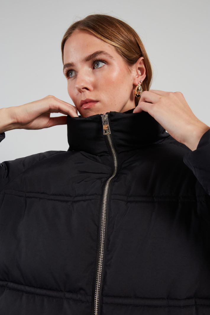 Puffer jacket with cloth inserts Intrend - 4