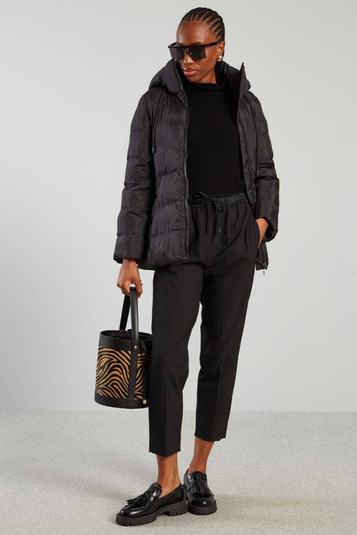 Black belted down coat hotsell