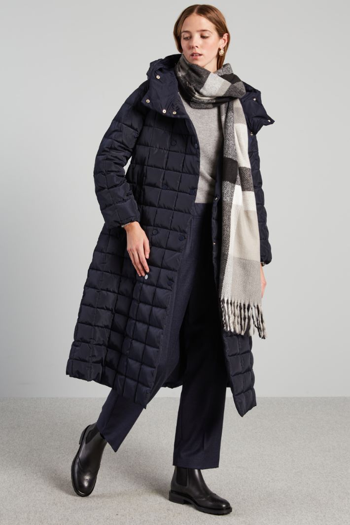 Flared canvas puffer coat Intrend