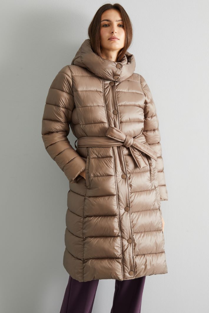 Long padded coat with belt Intrend - 3