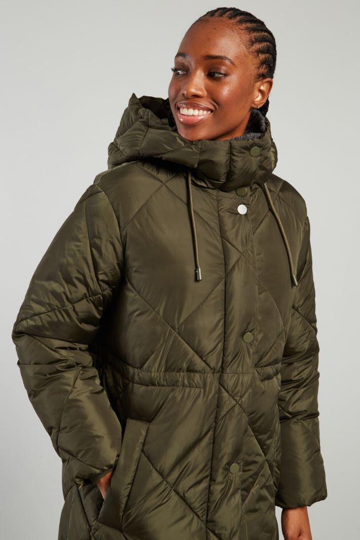 Piumino Lungo Invernale Donna Maxi – Imbottito Con Cappuccio, Trapuntato, Caldo, Tasche, Taglie M-3XL