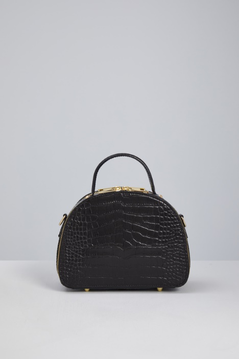 Croco print leather beauty bag Intrend