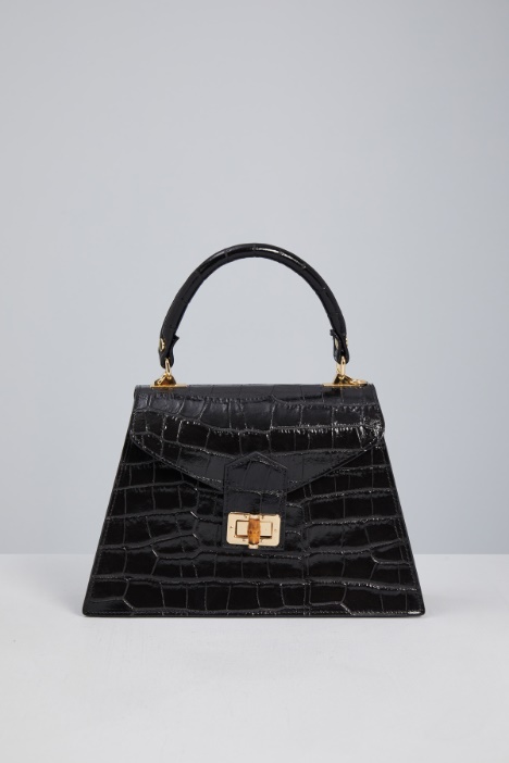 Croco print trapeze bag Intrend