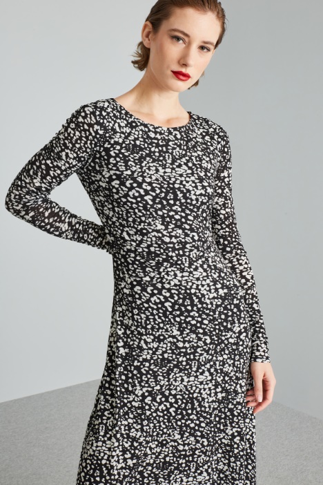 Abito lungo in jersey tulle