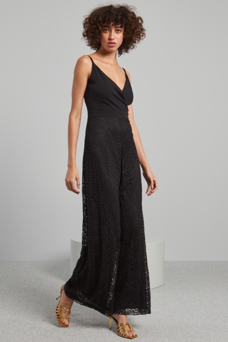 Tuta in jersey e pizzo