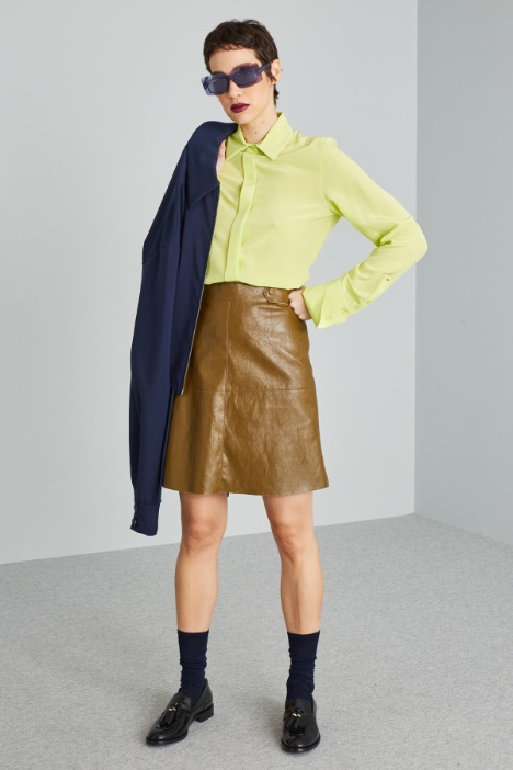 Faux leather skirt with straps Intrend