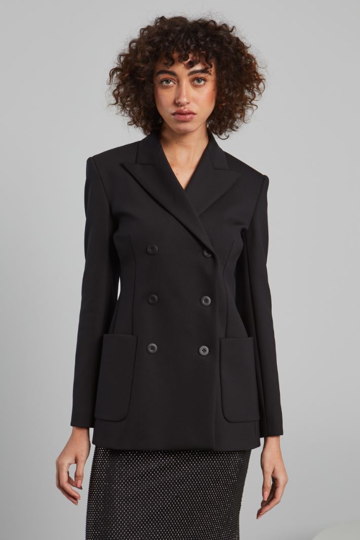 Compact jersey double-breasted blazer Intrend - 3