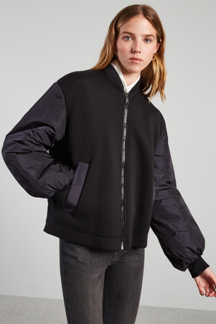 Flared jersey bomber jacket Intrend - 3