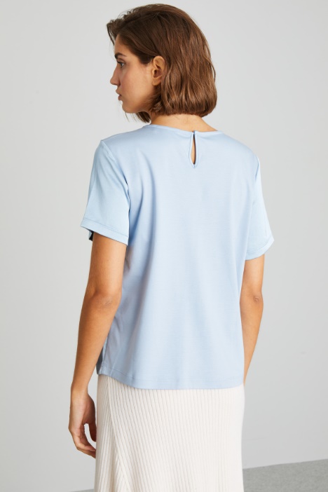 Top in raso e jersey