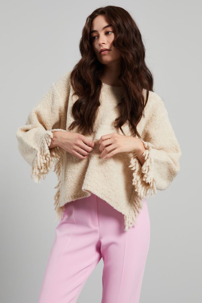 Fringed wool sweater Intrend - 3