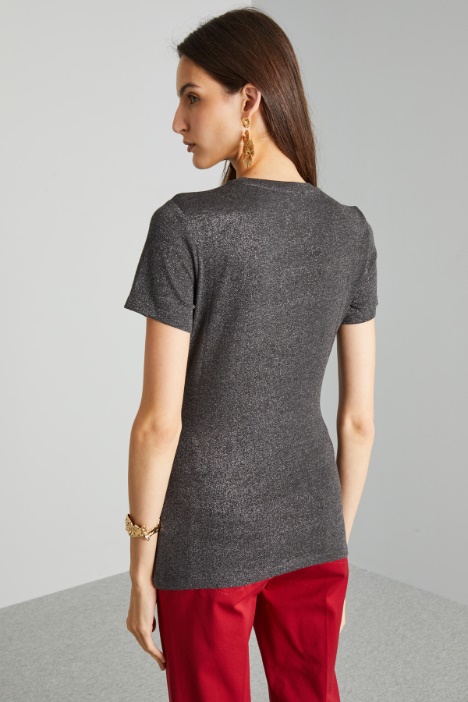 Camiseta ajustada de lamé