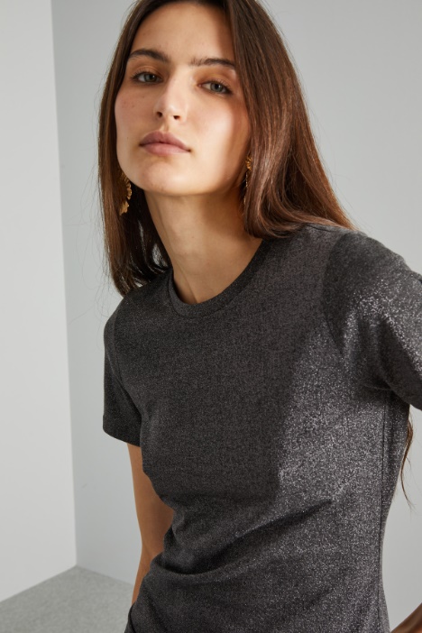 Camiseta ajustada de lamé