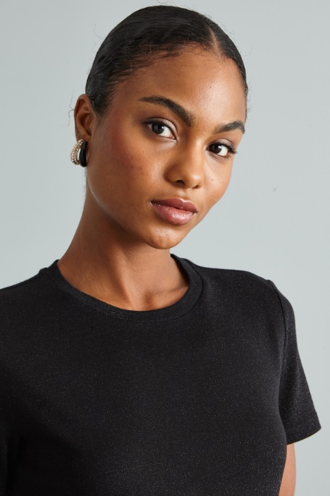 Camiseta ajustada de lamé