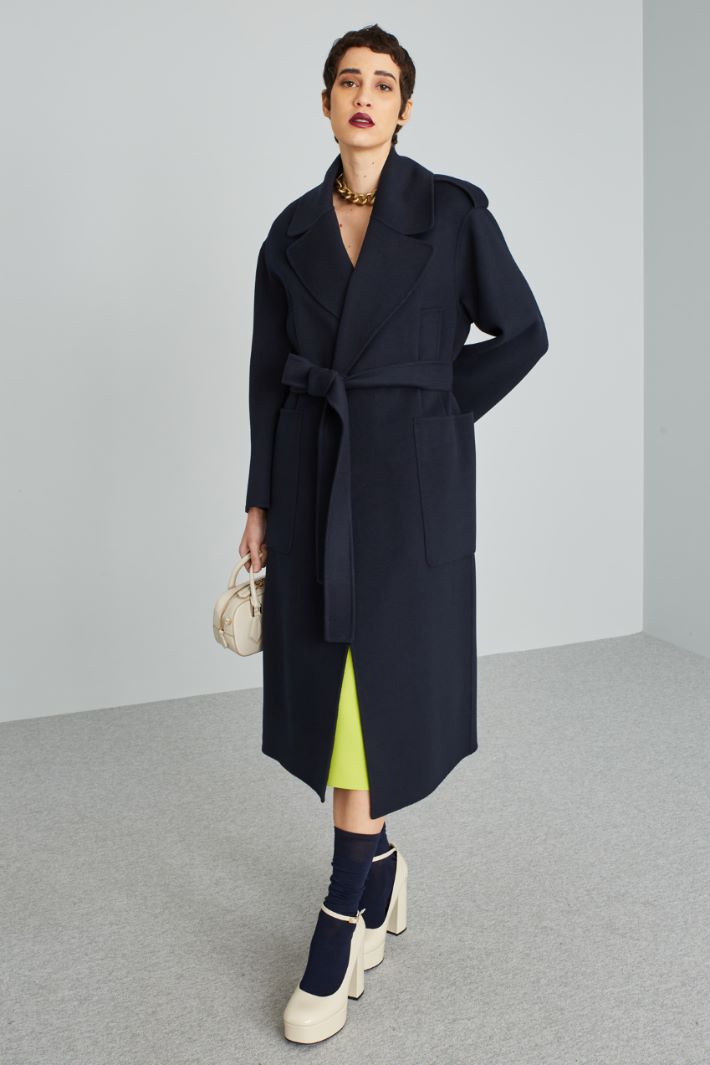 Long double cloth robe coat Intrend - 3