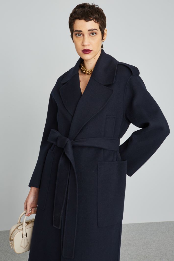 Long double cloth robe coat Intrend - 4