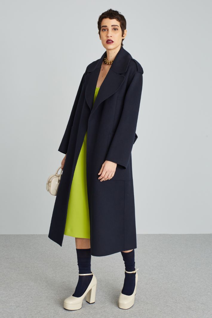 Long double cloth robe coat Intrend