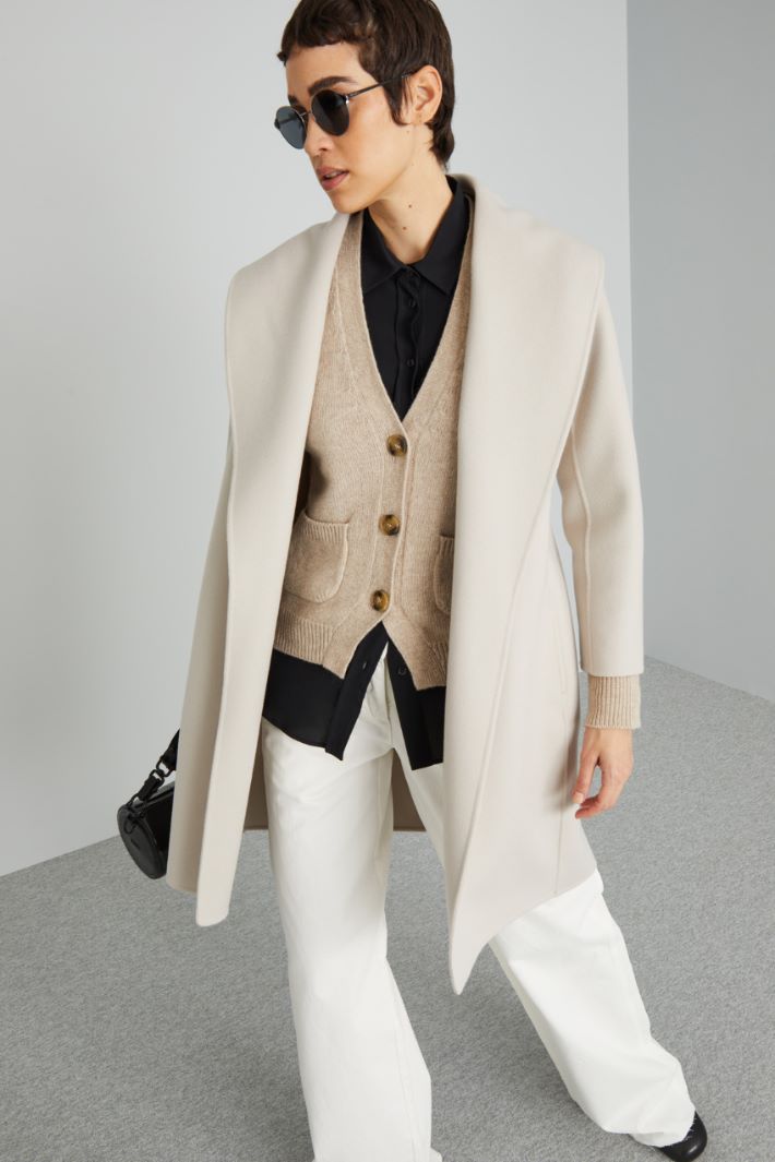 Belted wool robe coat Intrend - 3