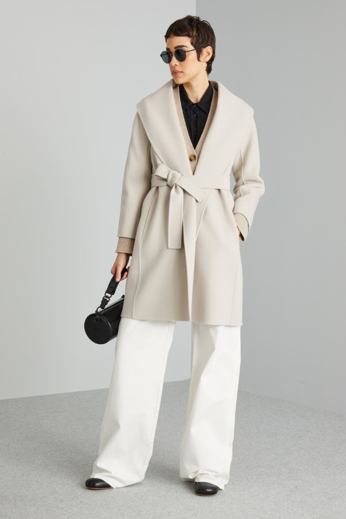 Belted wool robe coat Intrend