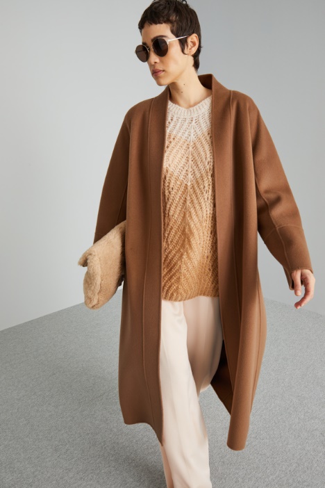 Cappotto in panno con cintura