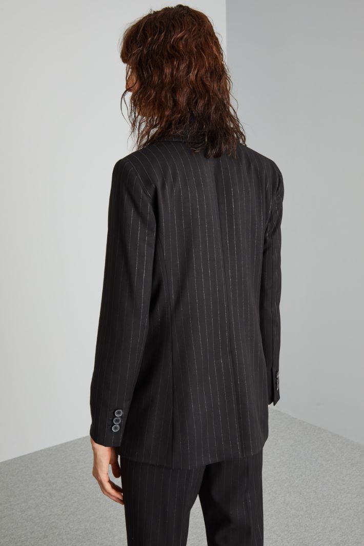 Lurex pinstriped twill blazer Intrend - 2