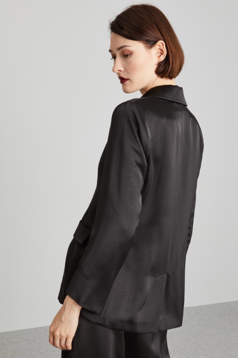 Blazer in raso con spacco