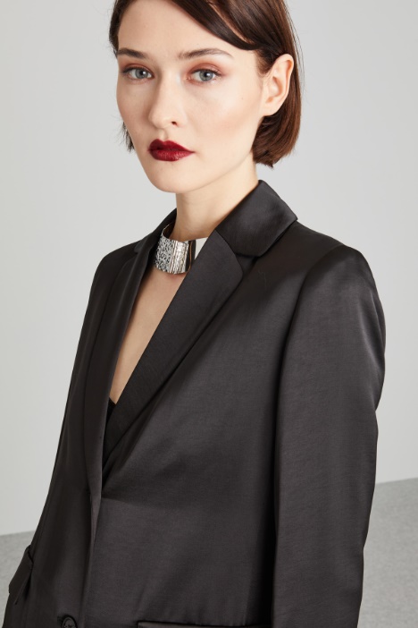 Blazer in raso con spacco