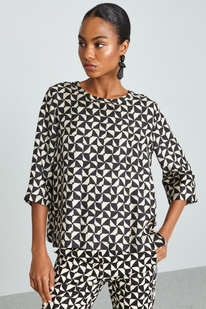 Printed silk blouse Intrend - 3