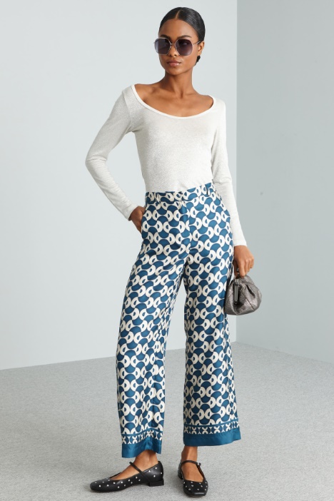 Printed silk trousers Intrend