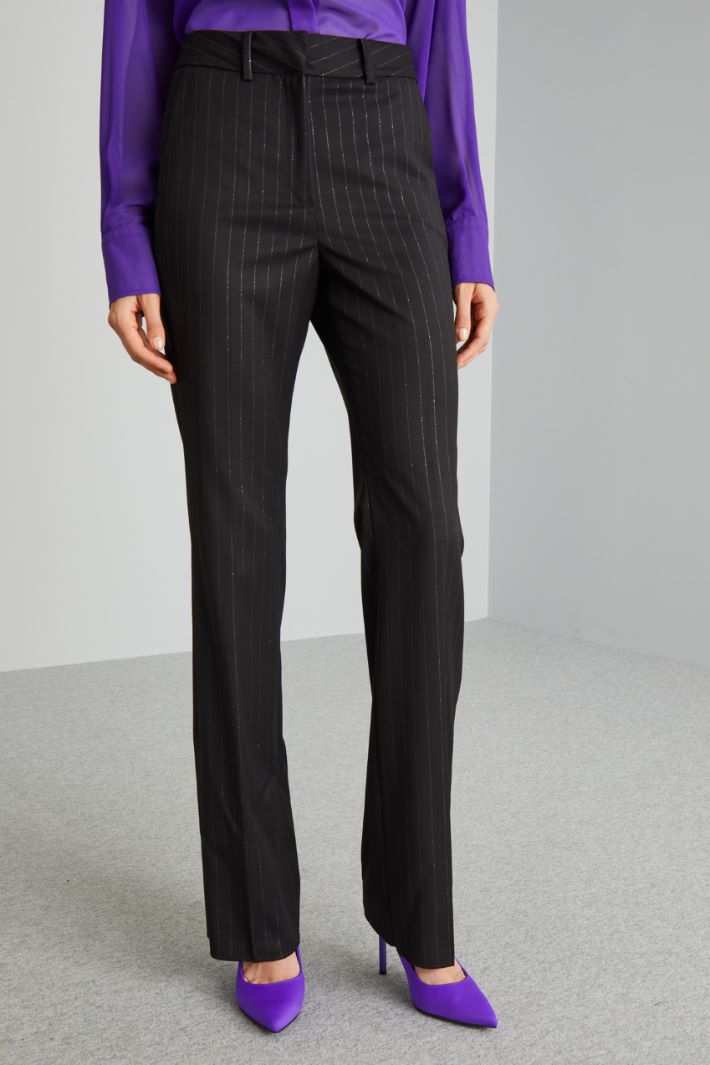 Pinstriped lurex trousers Intrend - 2