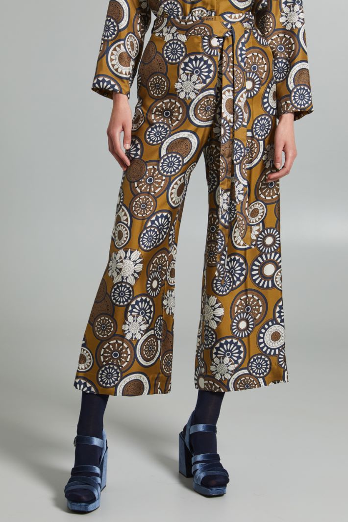 Fluid printed silk trousers Intrend - 2