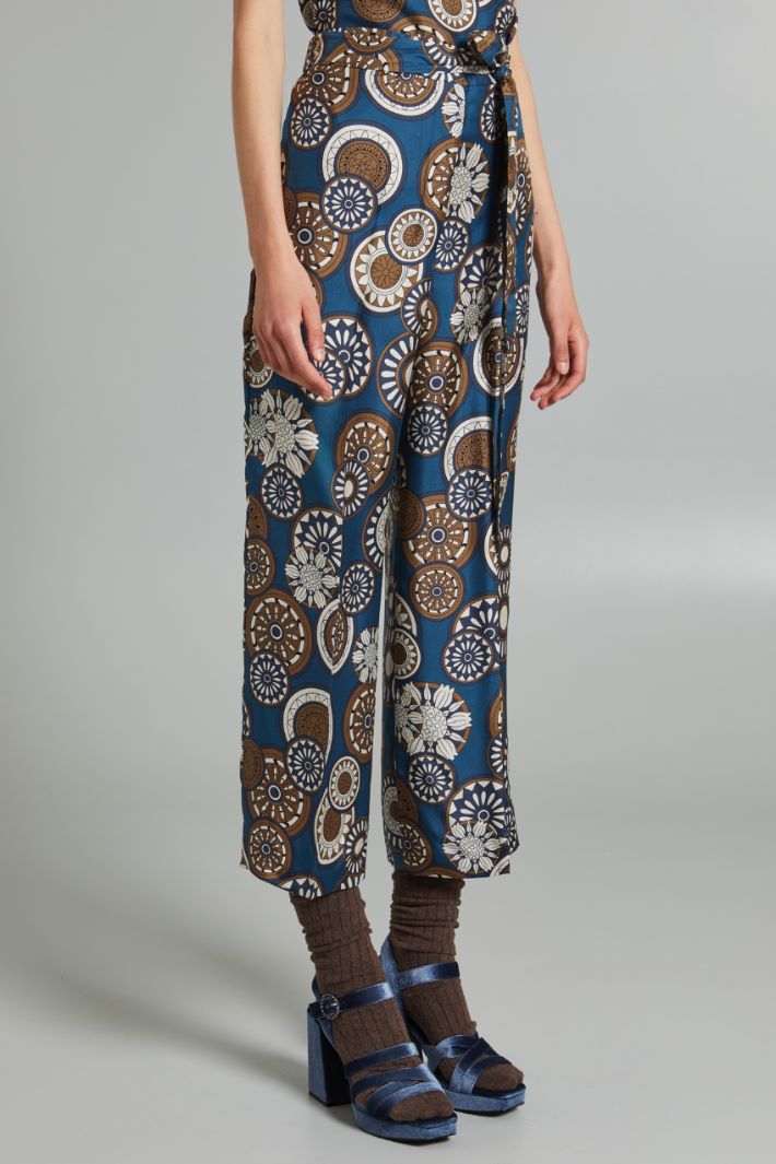 Fluid printed silk trousers Intrend - 3