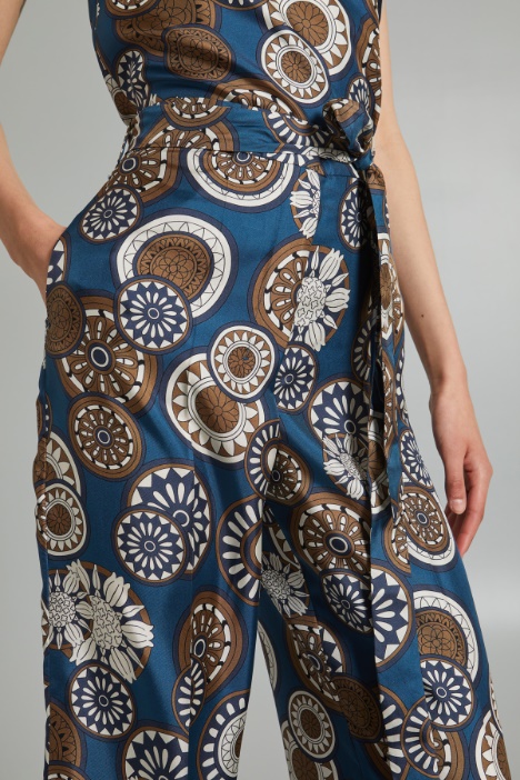 Pantalone fluido in seta stampata