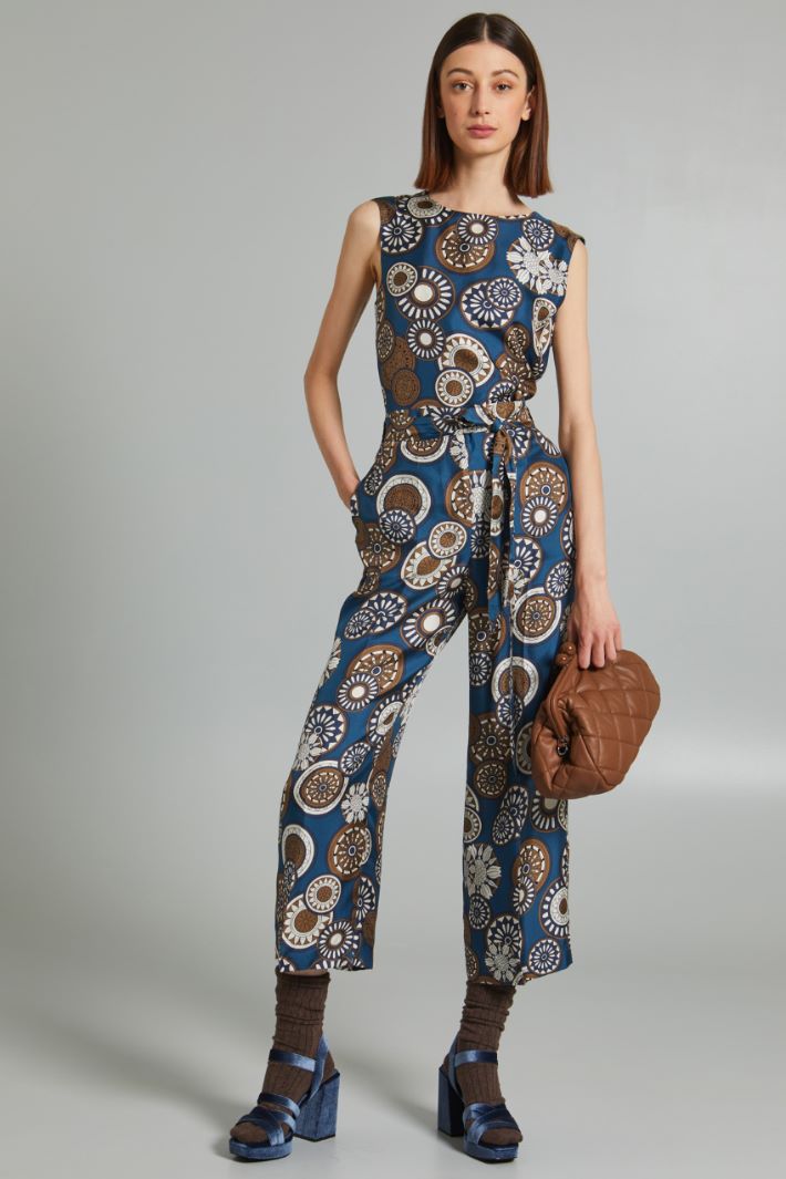 Fluid printed silk trousers Intrend