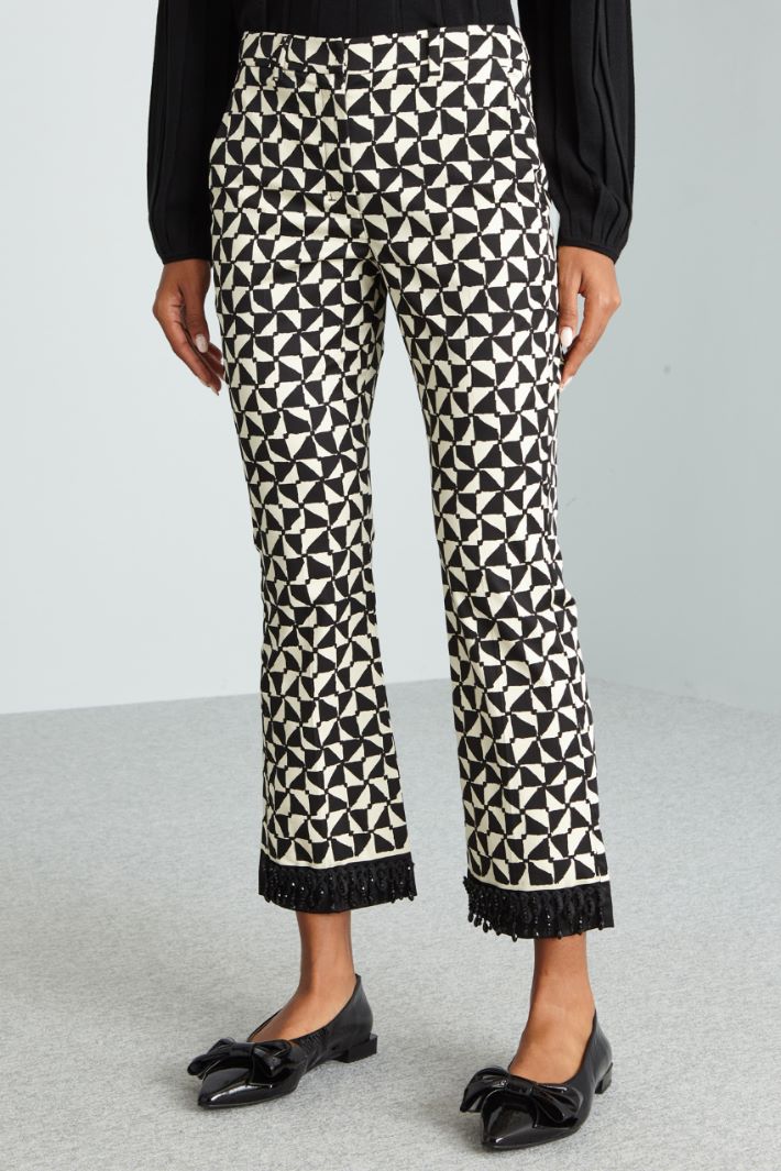 Printed cotton trousers Intrend - 3