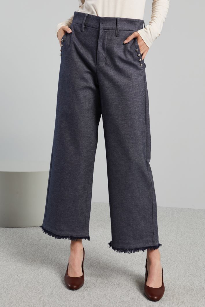 Trousers with fringed hem Intrend - 2