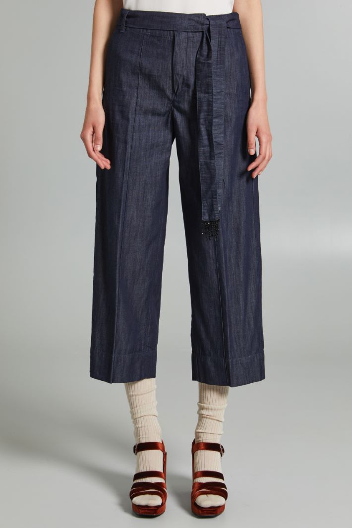 Cotton denim trousers Intrend - 3