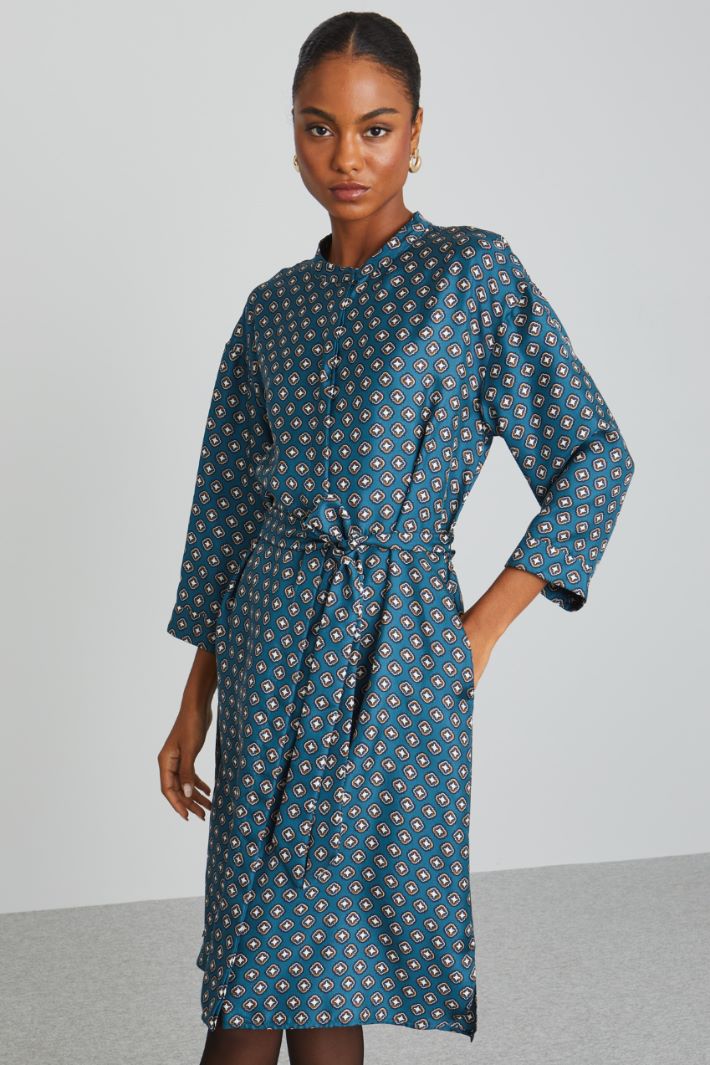 Printed silk shirt dress Intrend - 3