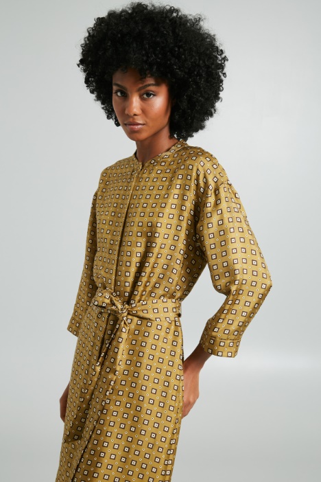 Abito chemisier in seta stampata