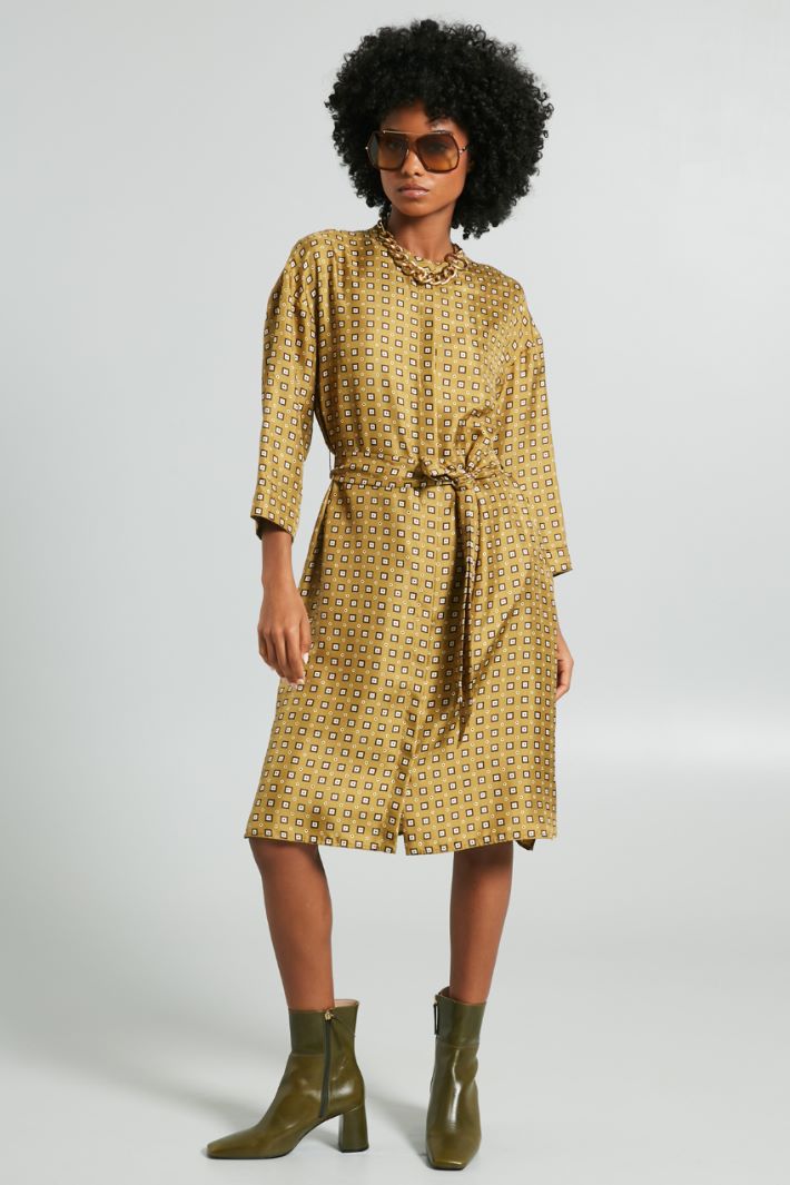 Printed silk shirt dress Intrend