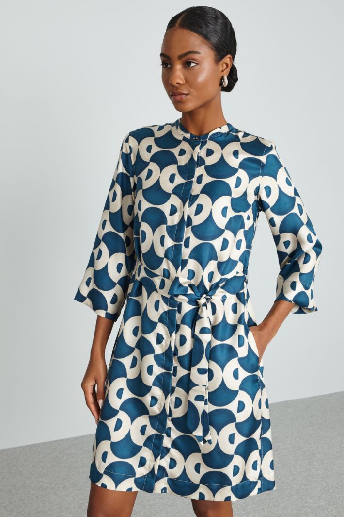 Printed silk shirt dress Intrend - 3