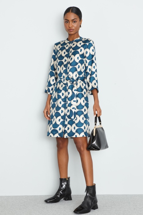 Printed silk shirt dress Intrend