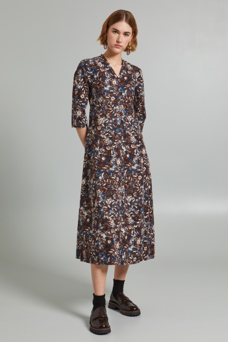 Abito svasato in popeline