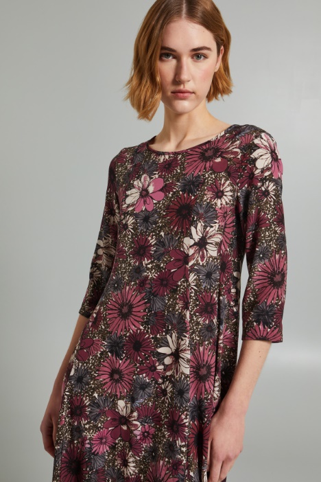 Vestido acampanado de seda pura