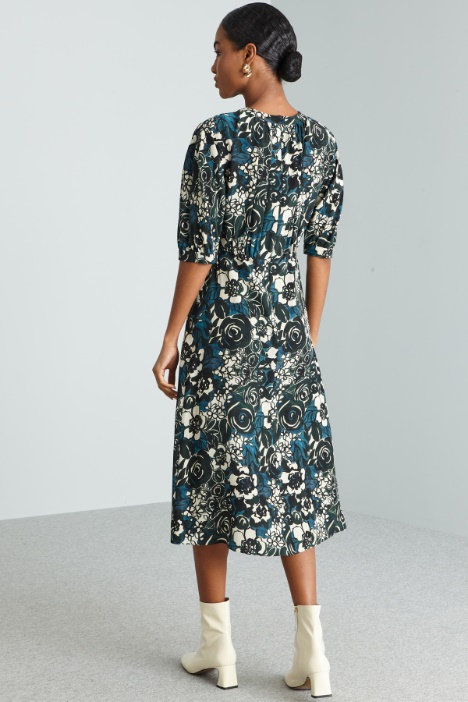 Vestido de crepé estampado