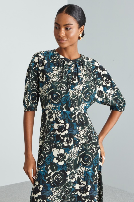 Vestido de crepé estampado